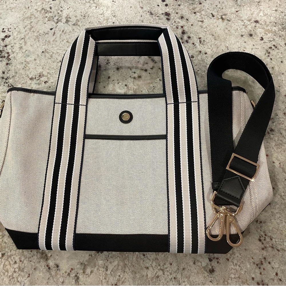 Paravel Canvas Tote Black & Cream